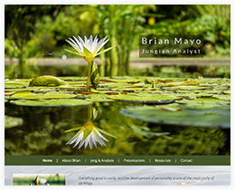 Screenshot of new website design for Brian May, Jungian Analyst