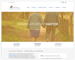 Screenshot of the new design for Carpenter Hospice