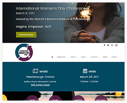 Screenshot of the new design for International Women's Day - Peterborough