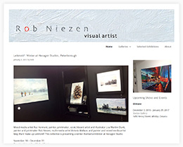 Screenshot of the new website for Rob Niezen, Artist