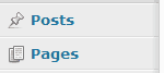 Pages and Posts navigation tabs