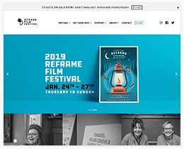Screen capture of the new ReFrame Film Festival website