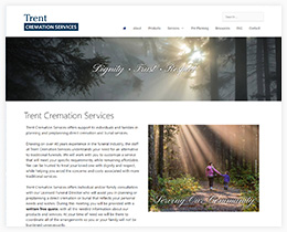 Screen capture of the new website for Trent Cremation Services
