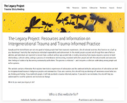 New website design for The Legacy Project: Trauma Story Healing