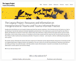 New website design for The Legacy Project: Trauma Story Healing