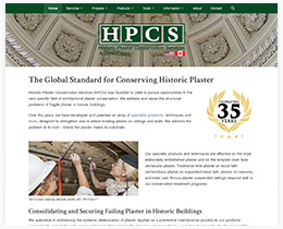 Screen capture of the new design for Historic Plaster Conservation Services