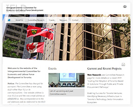 New website for Intergovernmental Committee for Economic and Labour Force Development in Toronto (IELD)