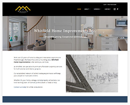 Screenshot of the new website design for Whitfield Home Improvements Inc.
